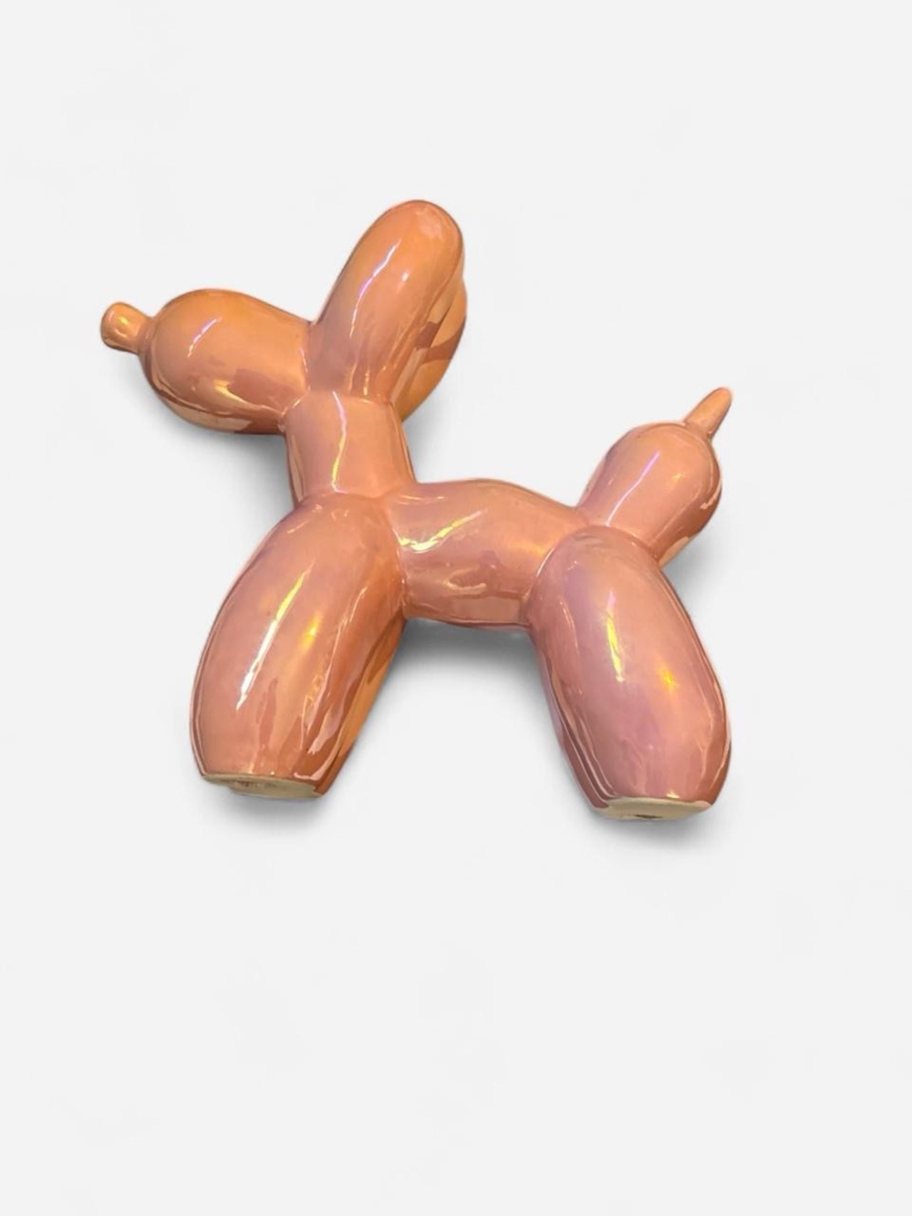 Ceramic Balloon Dog Figurine - Peach Pink
